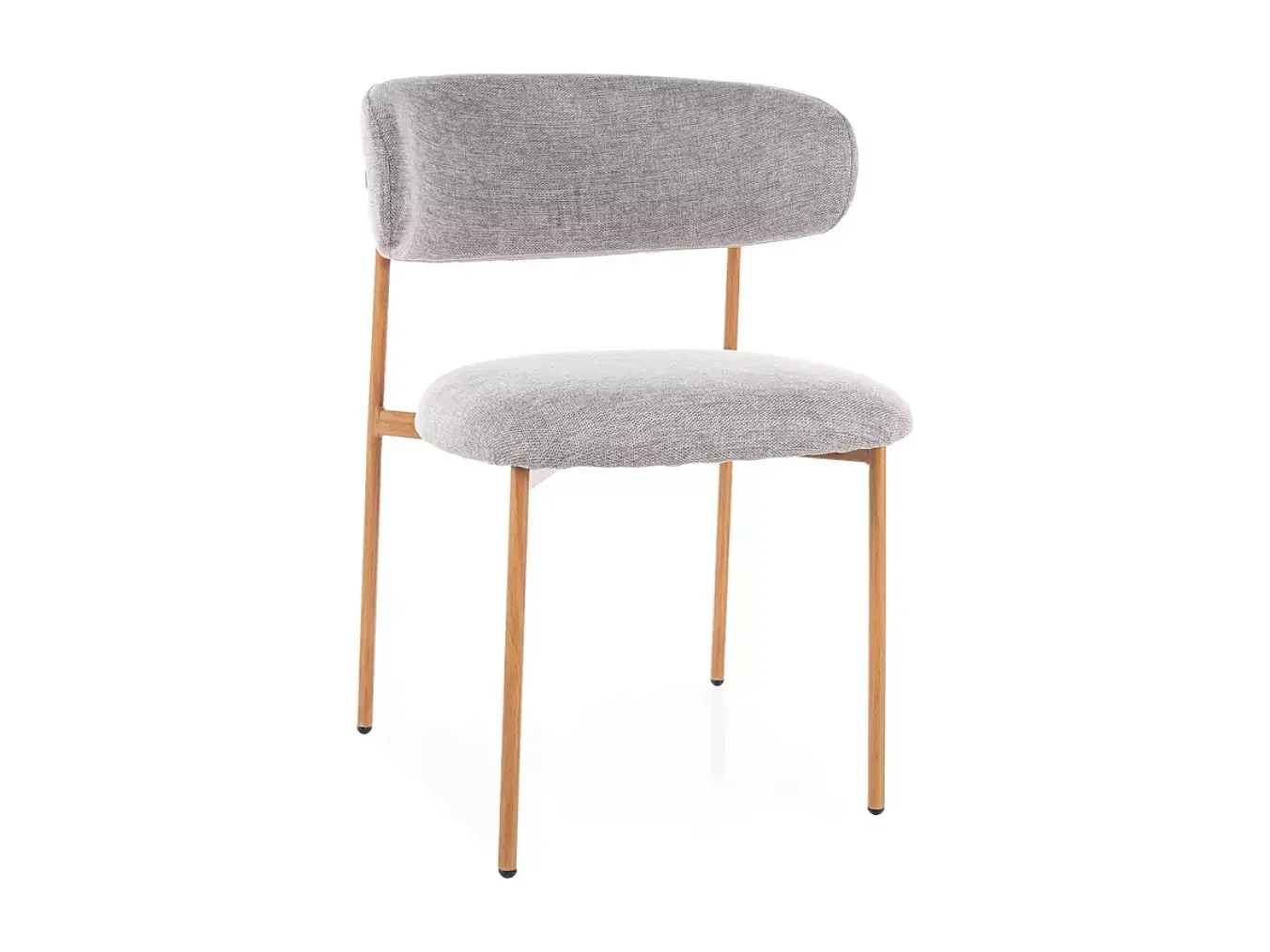 Chaise tissu en gris et piétement métal chêne confort doux et design JONAZ