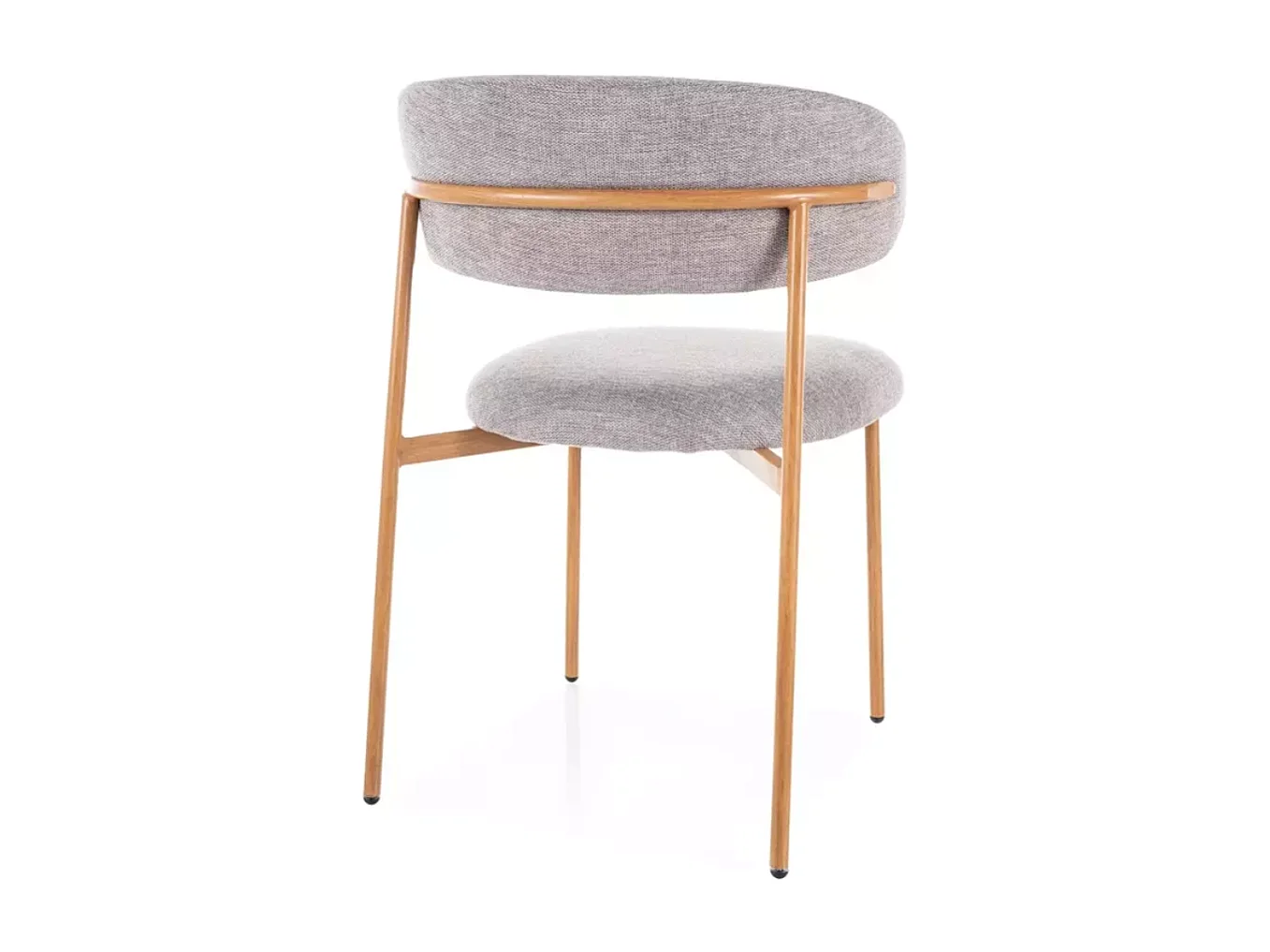 Chaise tissu en gris et piétement métal chêne confort doux et design JONAZ