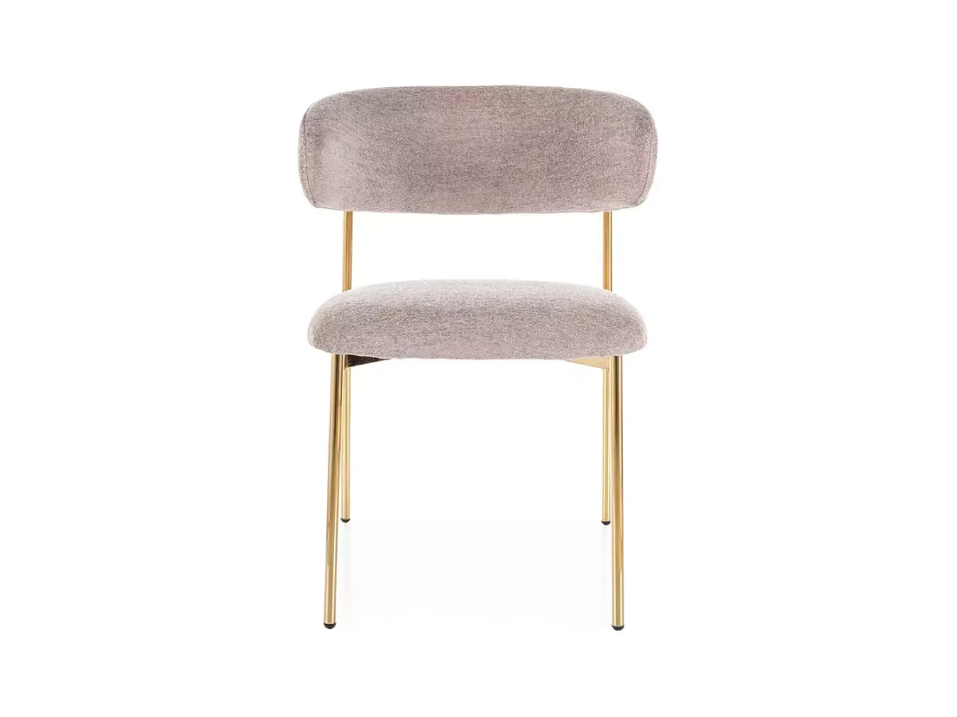 Chaise tissu beige et piétement doré assise moelleuse design chic JONAZ