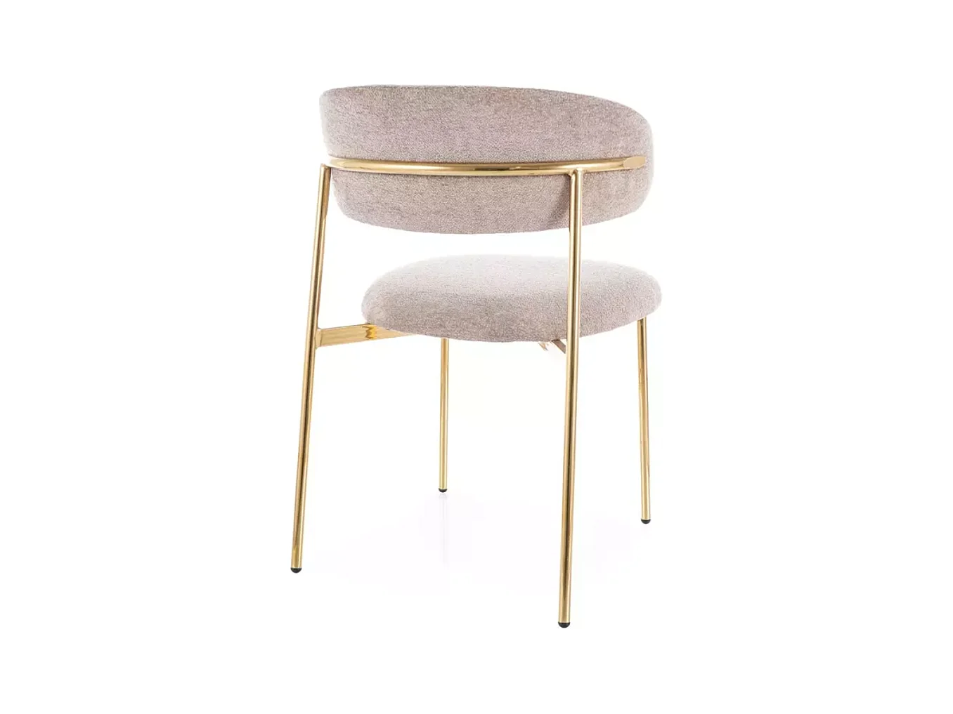 Chaise tissu beige et piétement doré assise moelleuse design chic JONAZ