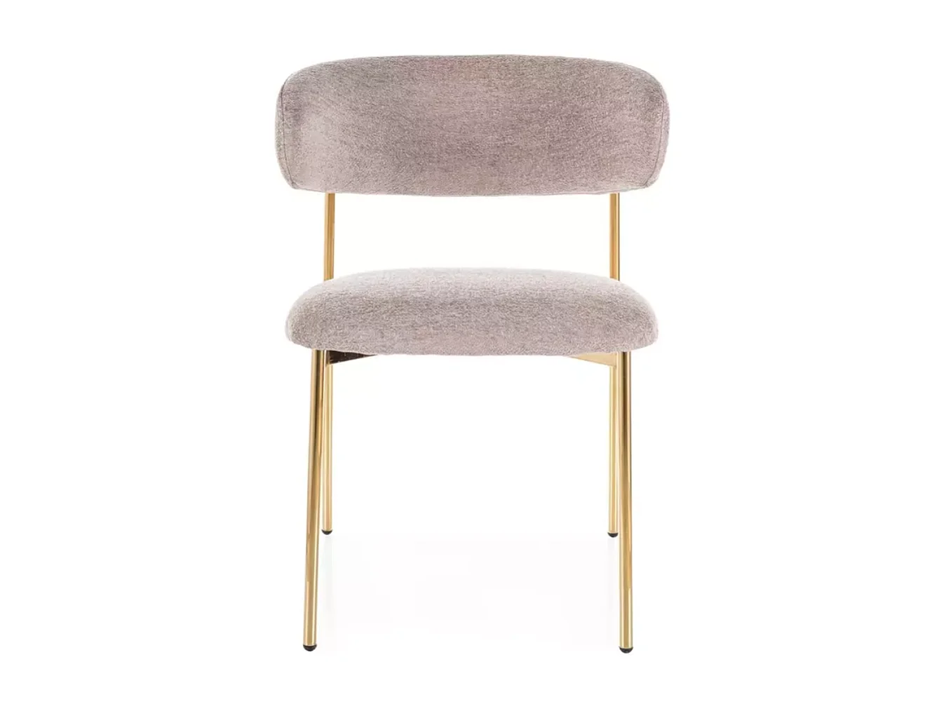 Chaise tissu beige et piétement doré assise moelleuse design chic JONAZ