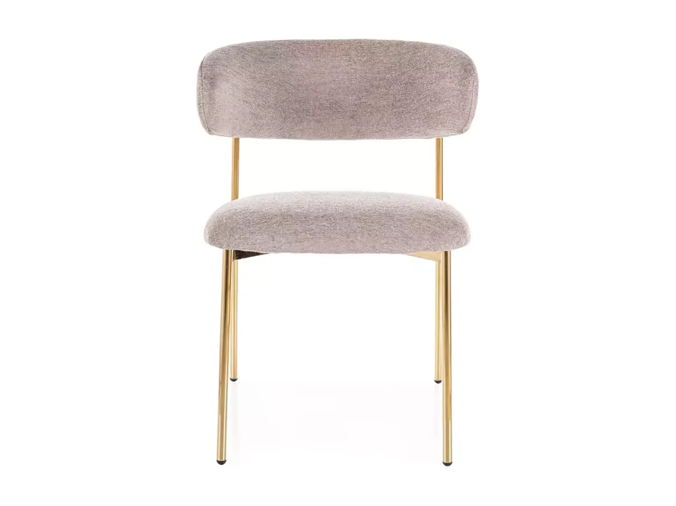 Chaise tissu beige et piétement doré assise moelleuse design chic JONAZ