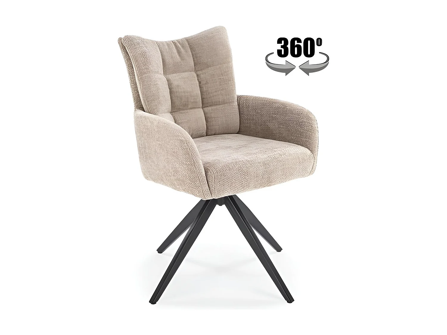 Sedia K540/rivestimento in tessuto/rotazione a 360°/beige