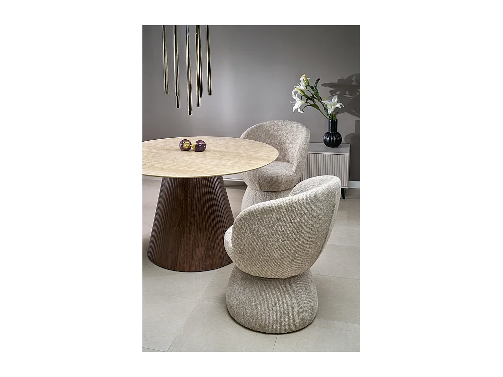Tavolo da pranzo Pireu/Marmo MDF/Marrone Beige
