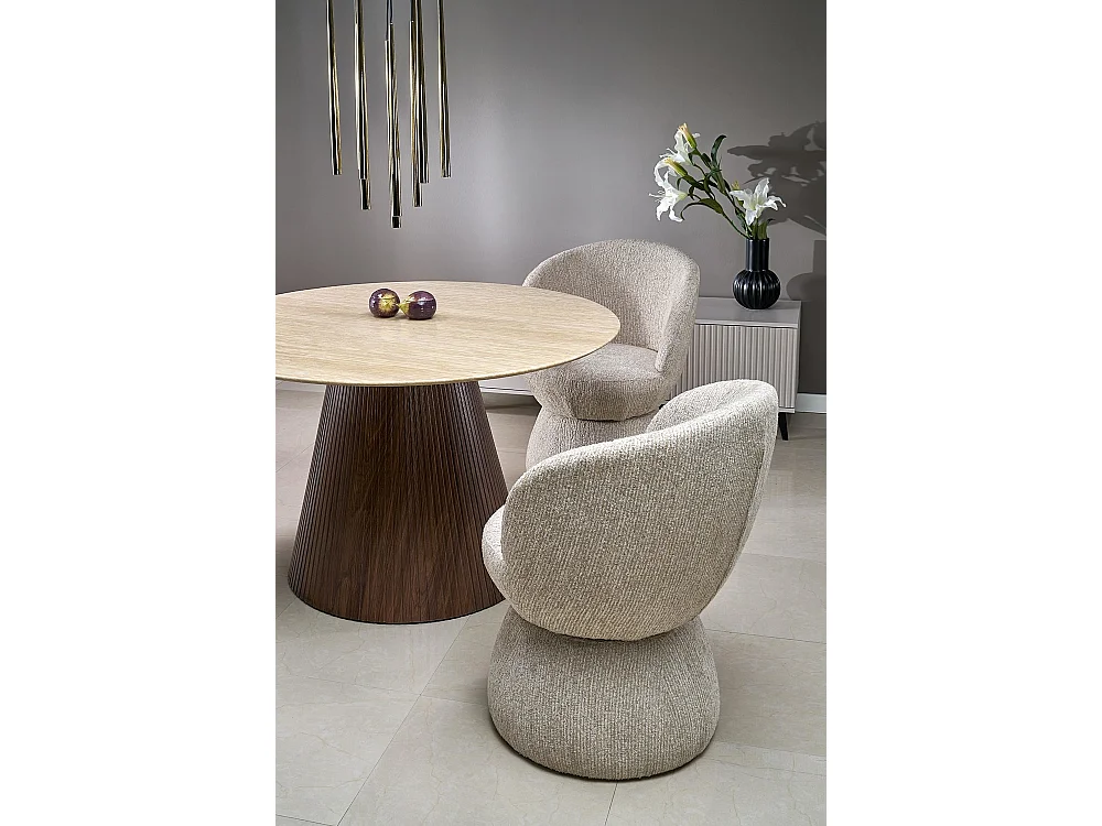 Esstisch Pireu/Marmor&MDF/Braun&Beige