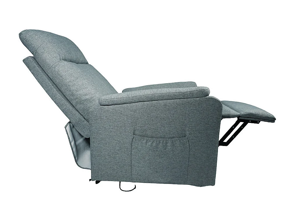 Sillón relax de 101x75x74 cm de tela con motor eléctrico y eleva personas en azul Delta