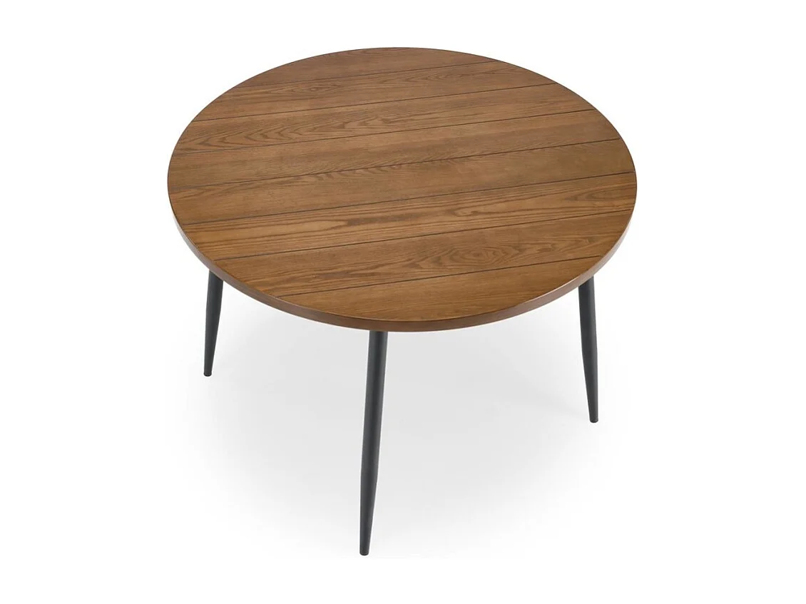 Tavolo da pranzo Barry/Rotondo/MDF+Impiallacciatura/Marrone e Nero