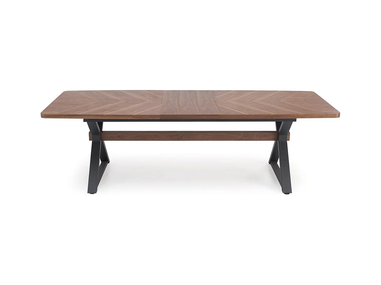 Esstisch Baron/Ausziehbar/MDF+Furnier/Braun&Schwarz