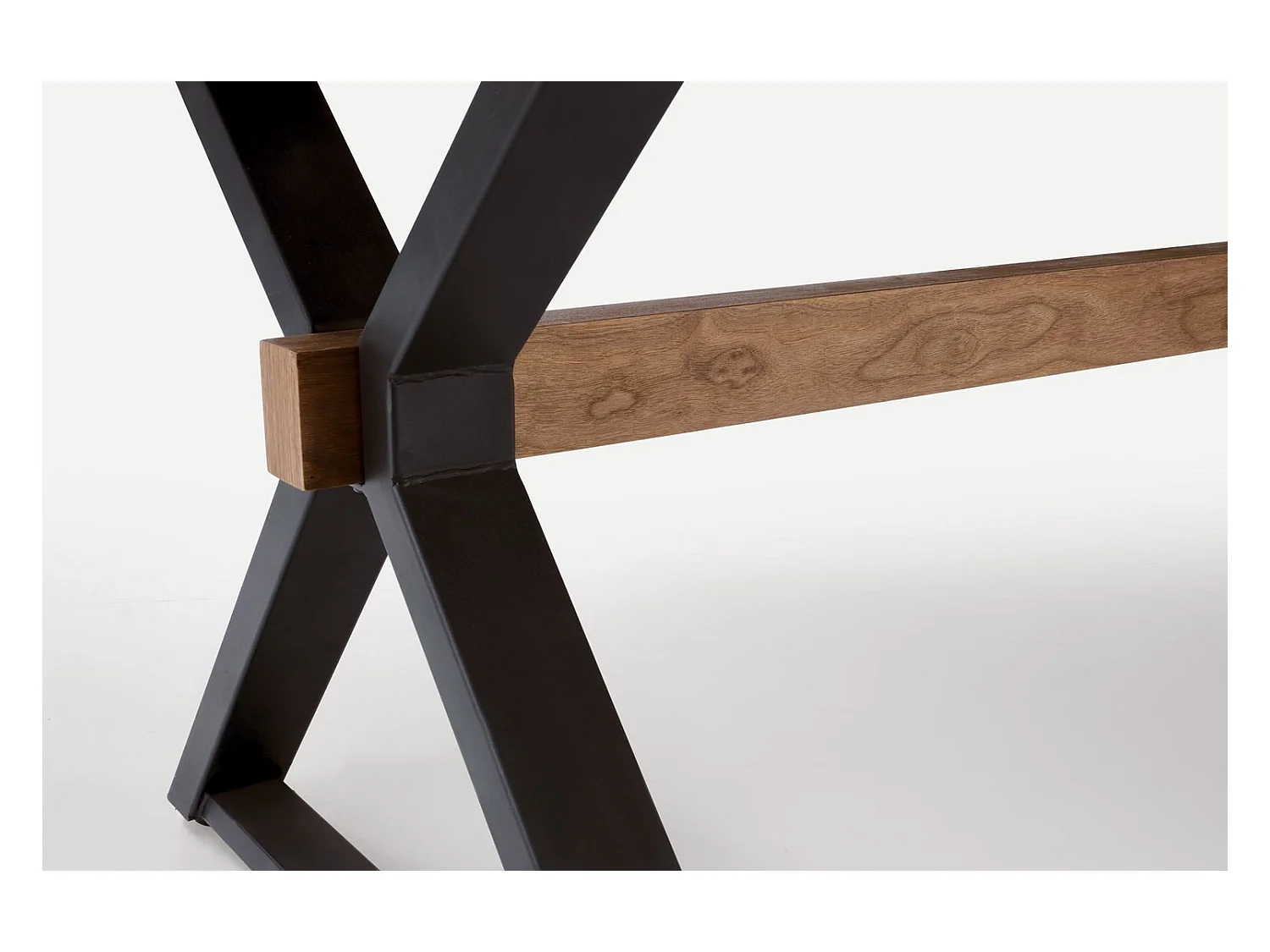 Esstisch Baron/Ausziehbar/MDF+Furnier/Braun&Schwarz