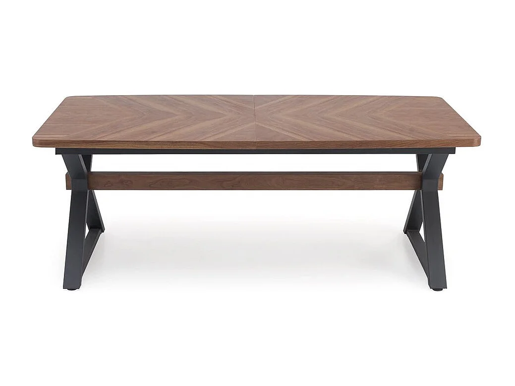 Tavolo da pranzo Baron/Allungabile/MDF+Impiallacciatura/Marrone e Nero