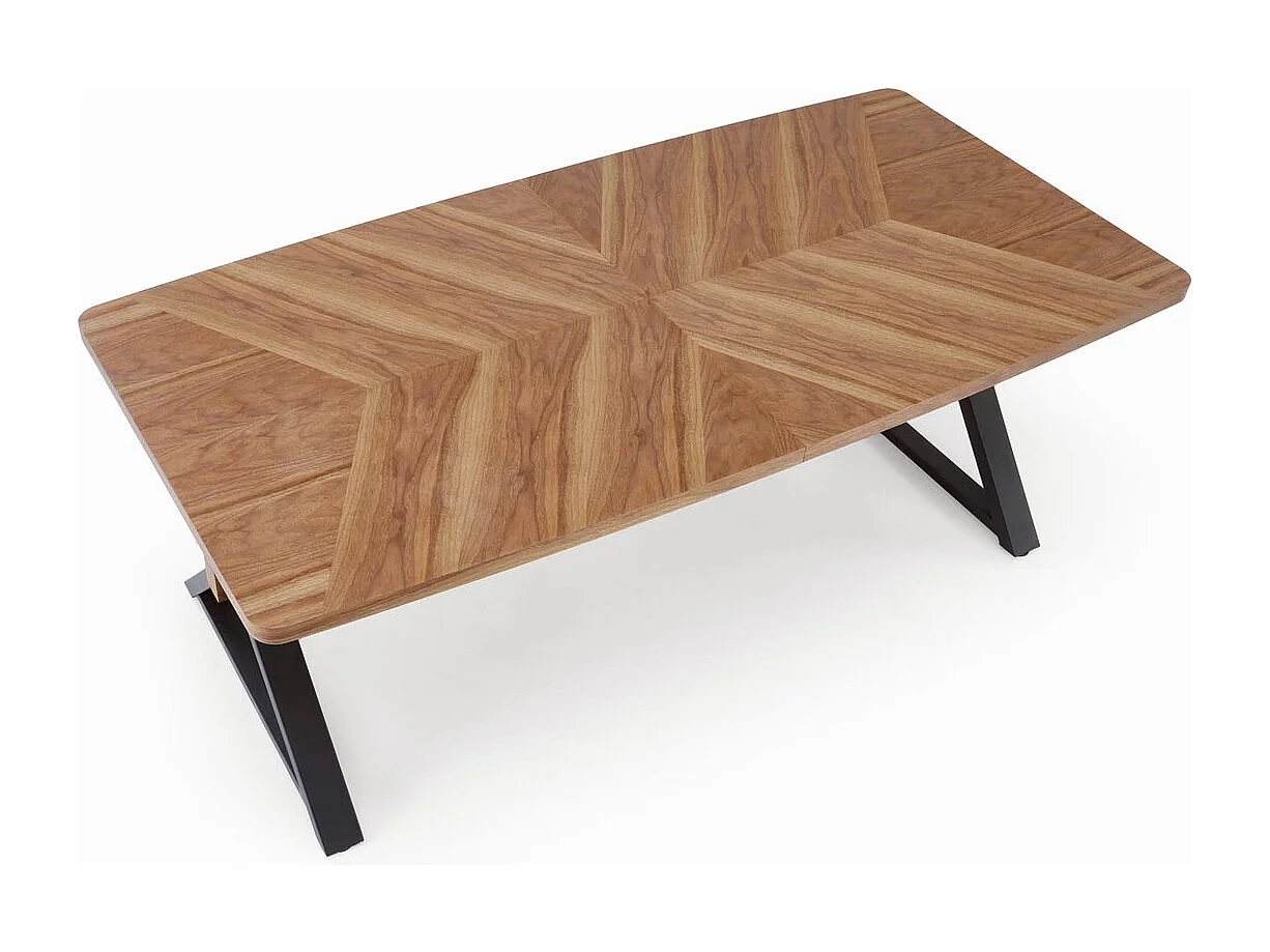 Tavolo da pranzo Baron/Allungabile/MDF+Impiallacciatura/Marrone e Nero