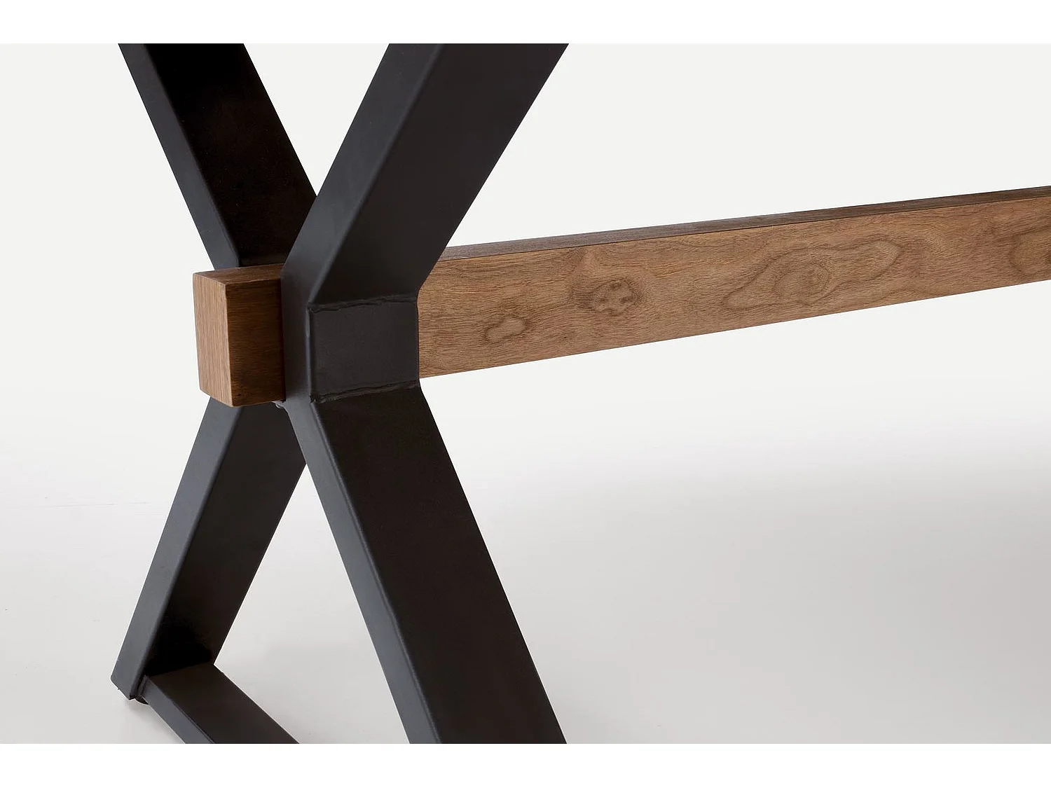 Tavolo da pranzo Baron/Allungabile/MDF+Impiallacciatura/Marrone e Nero