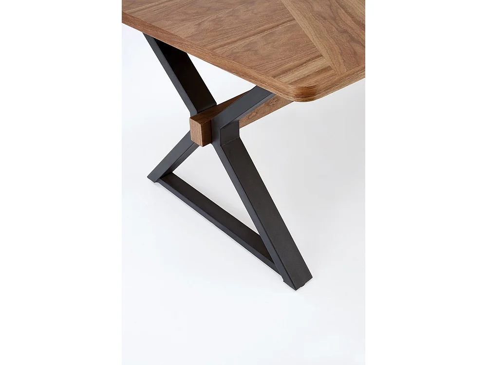 Tavolo da pranzo Baron/Allungabile/MDF+Impiallacciatura/Marrone e Nero