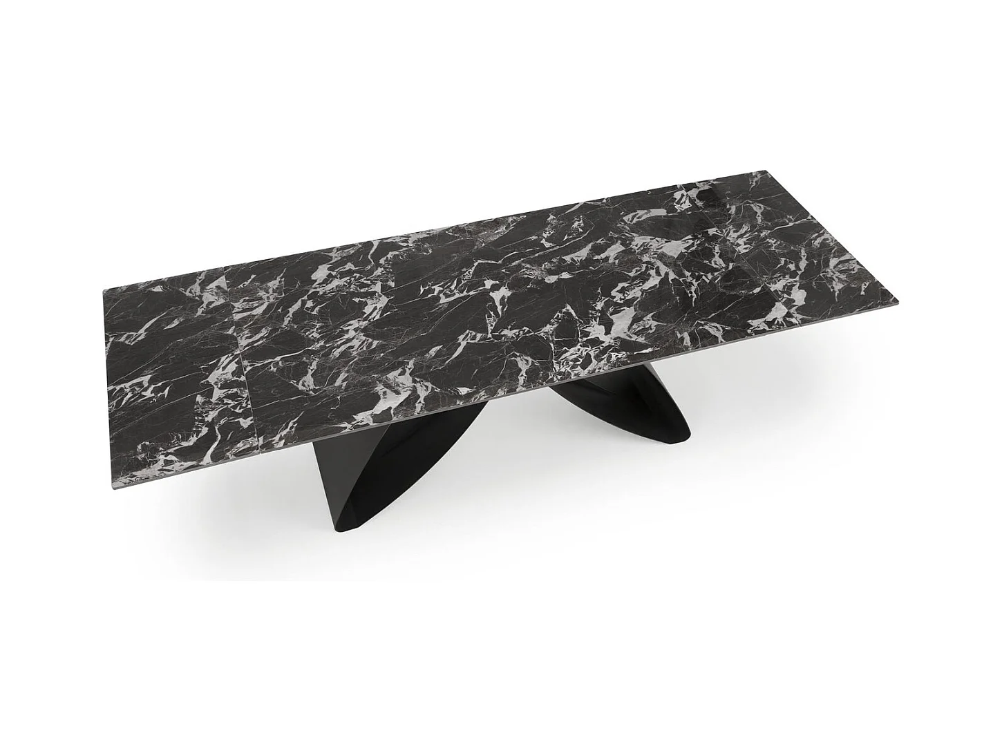 Tavolo da pranzo Hilario/Sinterizzato e metallo/Estensibile/Nero&Bianco