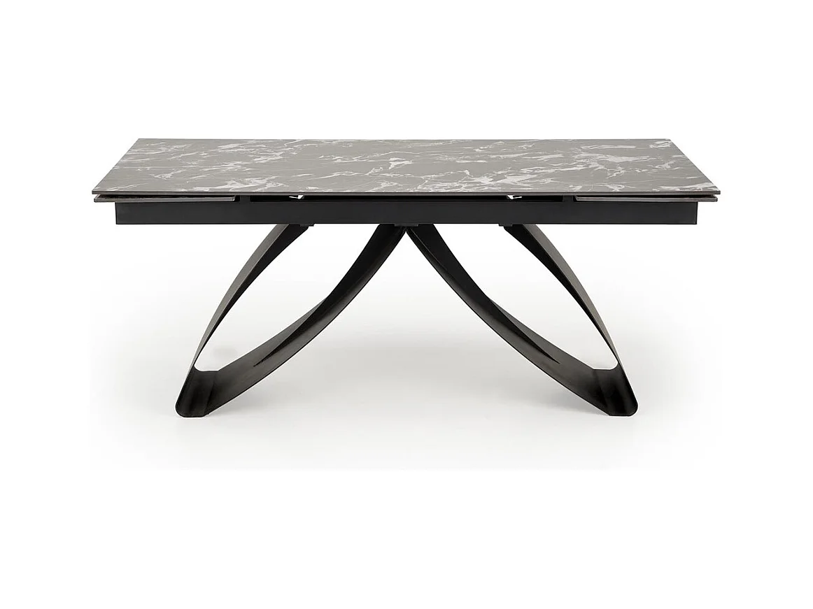 Tavolo da pranzo Hilario/Sinterizzato e metallo/Estensibile/Nero&Bianco