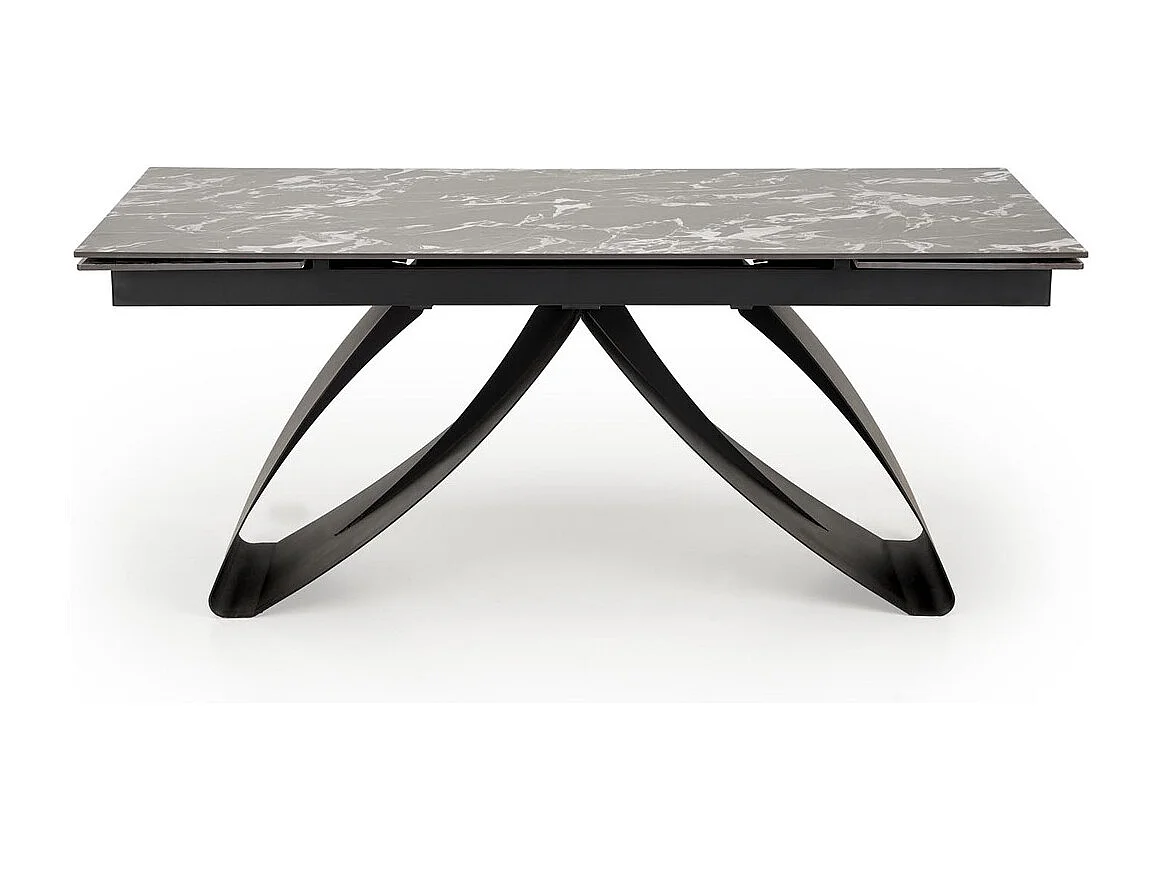 Table à manger Hilario/Fritté et métal/Extensible/Noir&Blanc