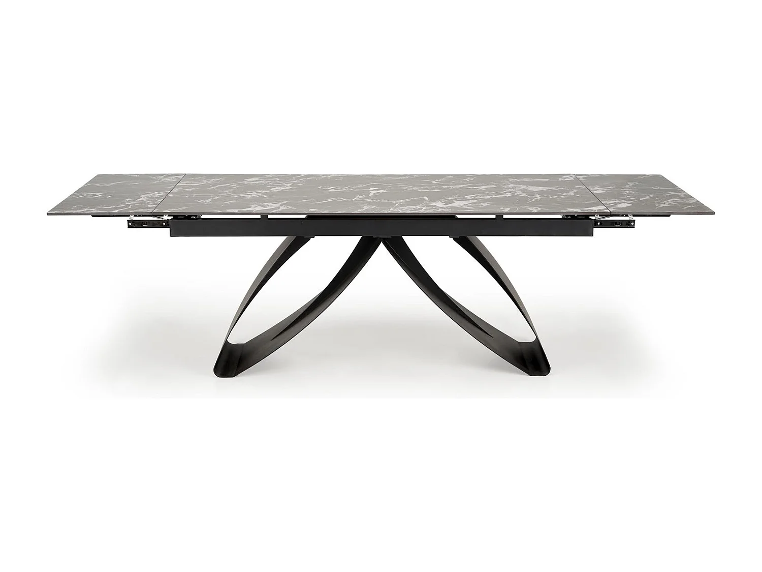 Table à manger Hilario/Fritté et métal/Extensible/Noir&Blanc
