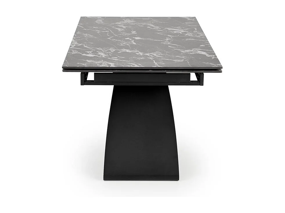 Table à manger Hilario/Fritté et métal/Extensible/Noir&Blanc