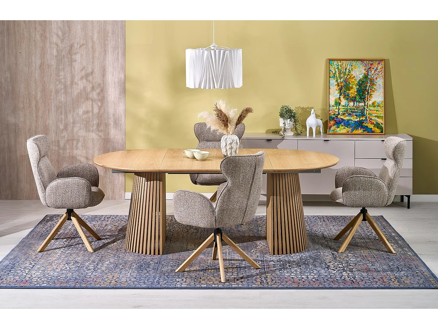 Esstisch Fargo/MDF+Furnier/Erweiterbar/Eichebraun