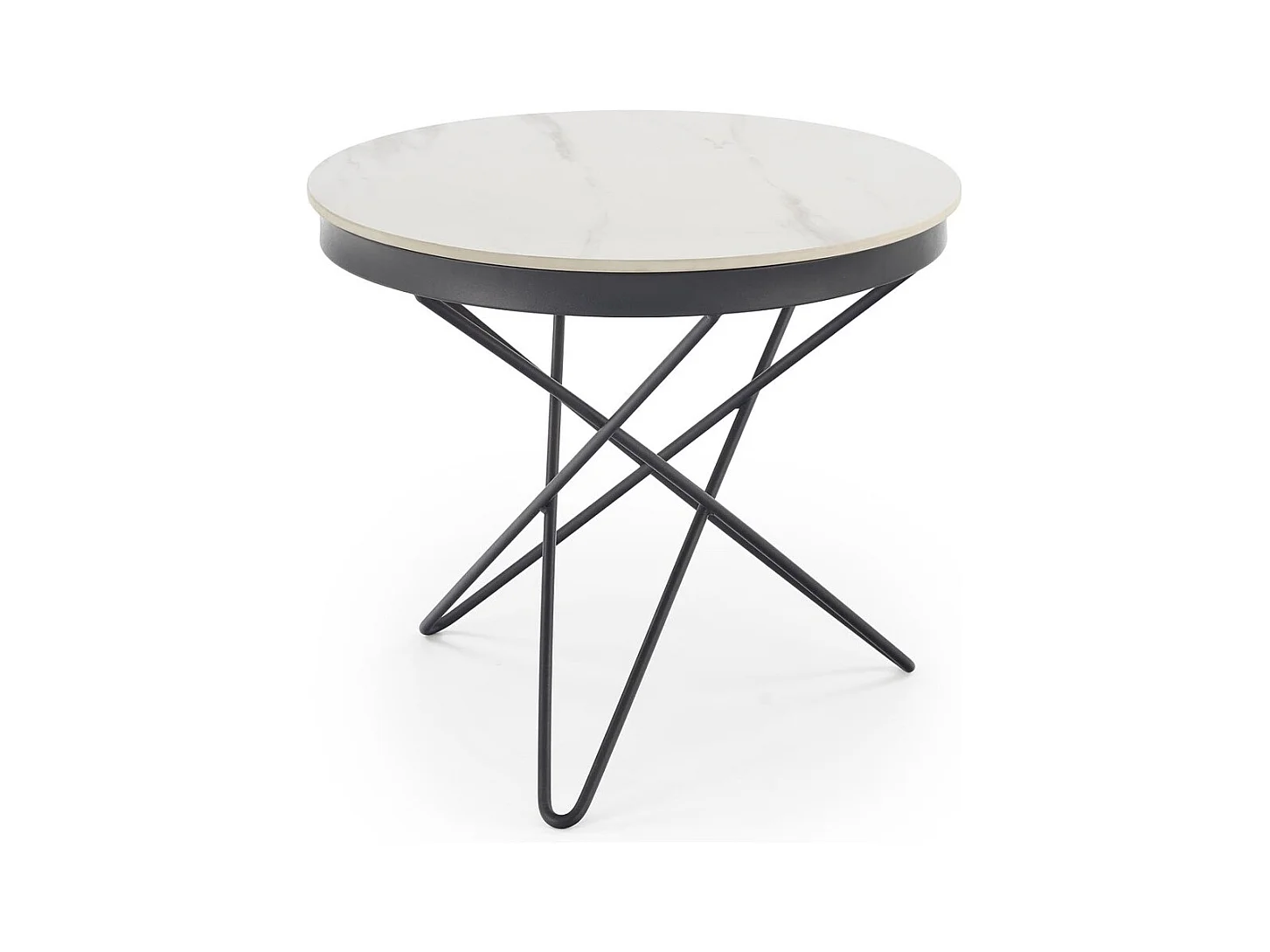 Couchtisch Leila/Gesinternter Stein/MDF&Furnier/Weiss&Schwarz