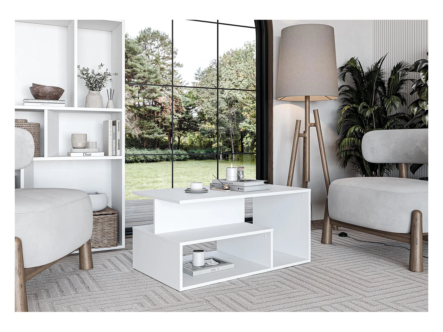 Couchtisch Iva/Möbelplatte/Weiss