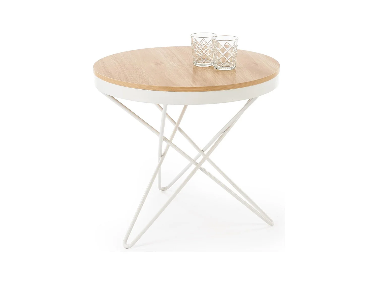 Couchtisch Leila/Gesinternter Stein/MDF&Furnier/Sonoma&Weiss