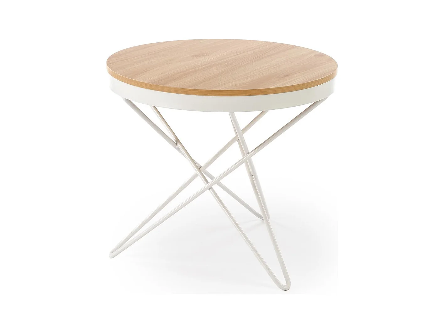 Couchtisch Leila/Gesinternter Stein/MDF&Furnier/Sonoma&Weiss