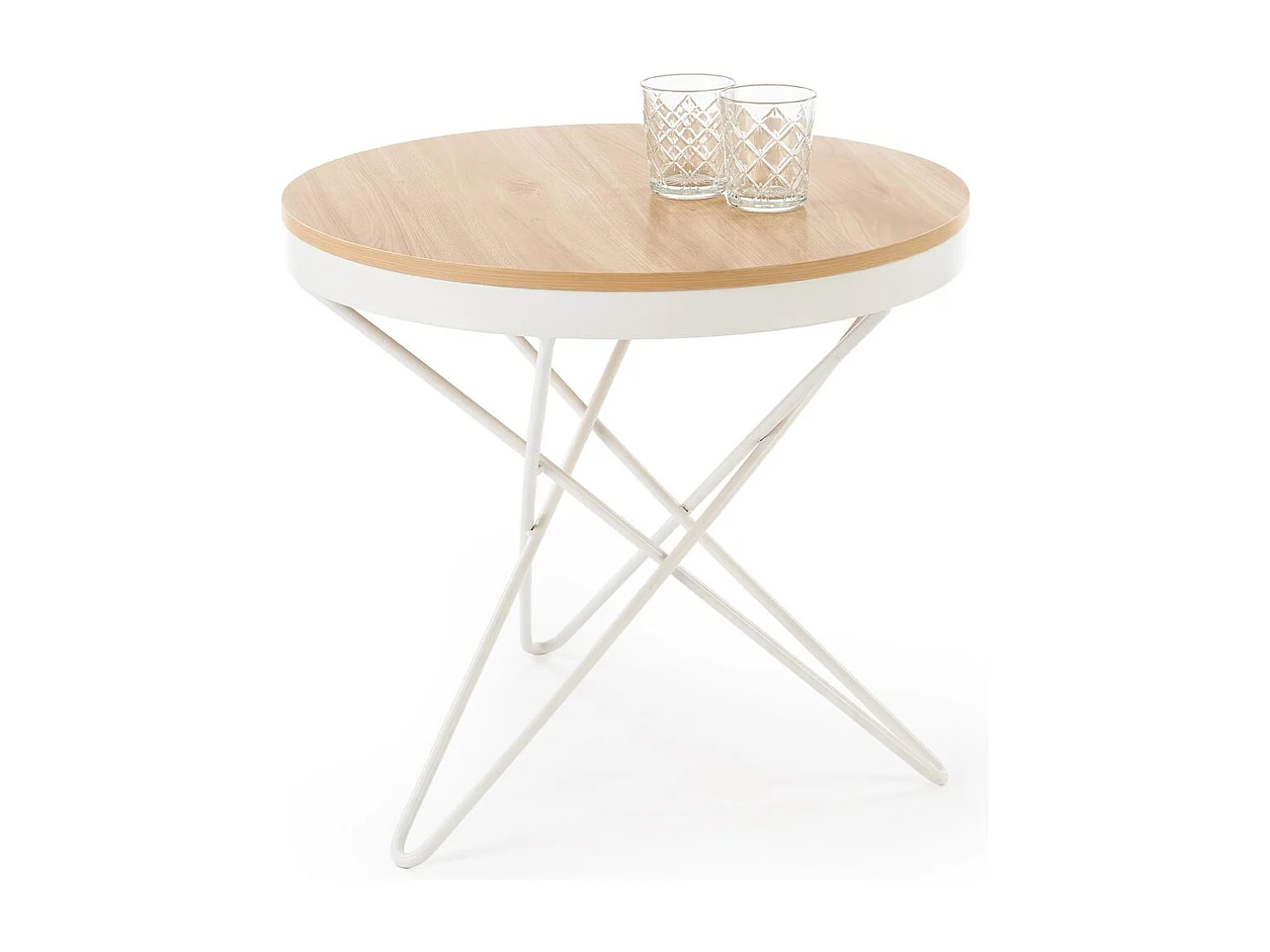 Couchtisch Leila/Gesinternter Stein/MDF&Furnier/Sonoma&Weiss