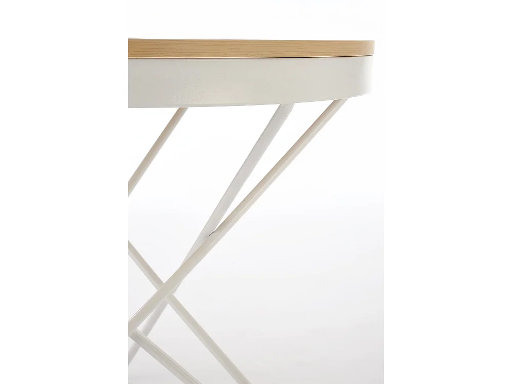 Couchtisch Leila/Gesinternter Stein/MDF&Furnier/Sonoma&Weiss