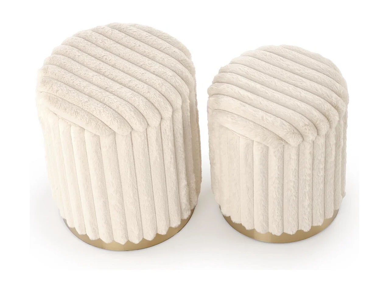 Set di sgabelli Fido/Spazio di stoccaggio/Rivestimento in tessuto/ Beige