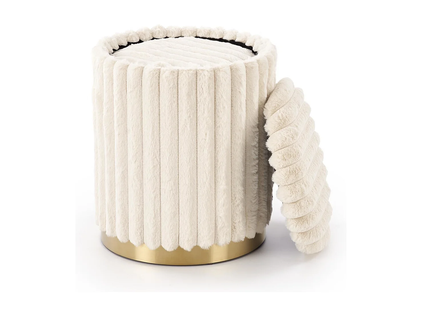 Set di sgabelli Fido/Spazio di stoccaggio/Rivestimento in tessuto/ Beige