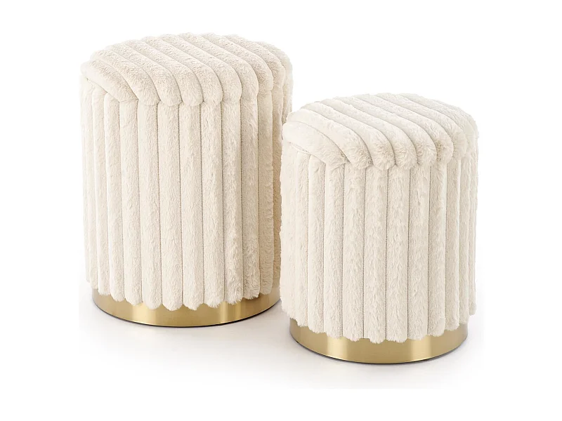 Set di sgabelli Fido/Spazio di stoccaggio/Rivestimento in tessuto/ Beige