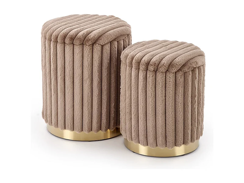 Sitzhocker Set Fido/Stauraum/Stoffbezug/Braun