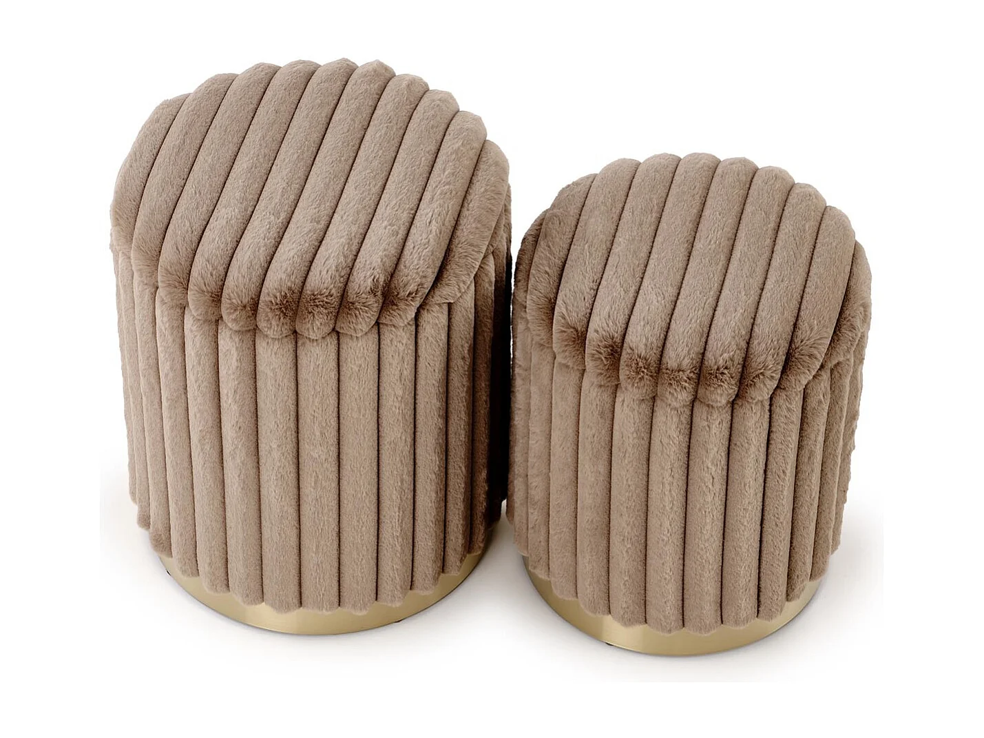 Set di sgabelli Fido/Spazio di stoccaggio/Rivestimento in tessuto/Marrone