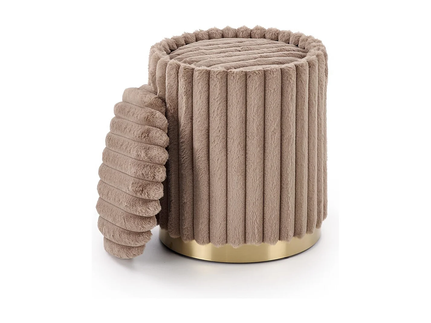 Set di sgabelli Fido/Spazio di stoccaggio/Rivestimento in tessuto/Marrone