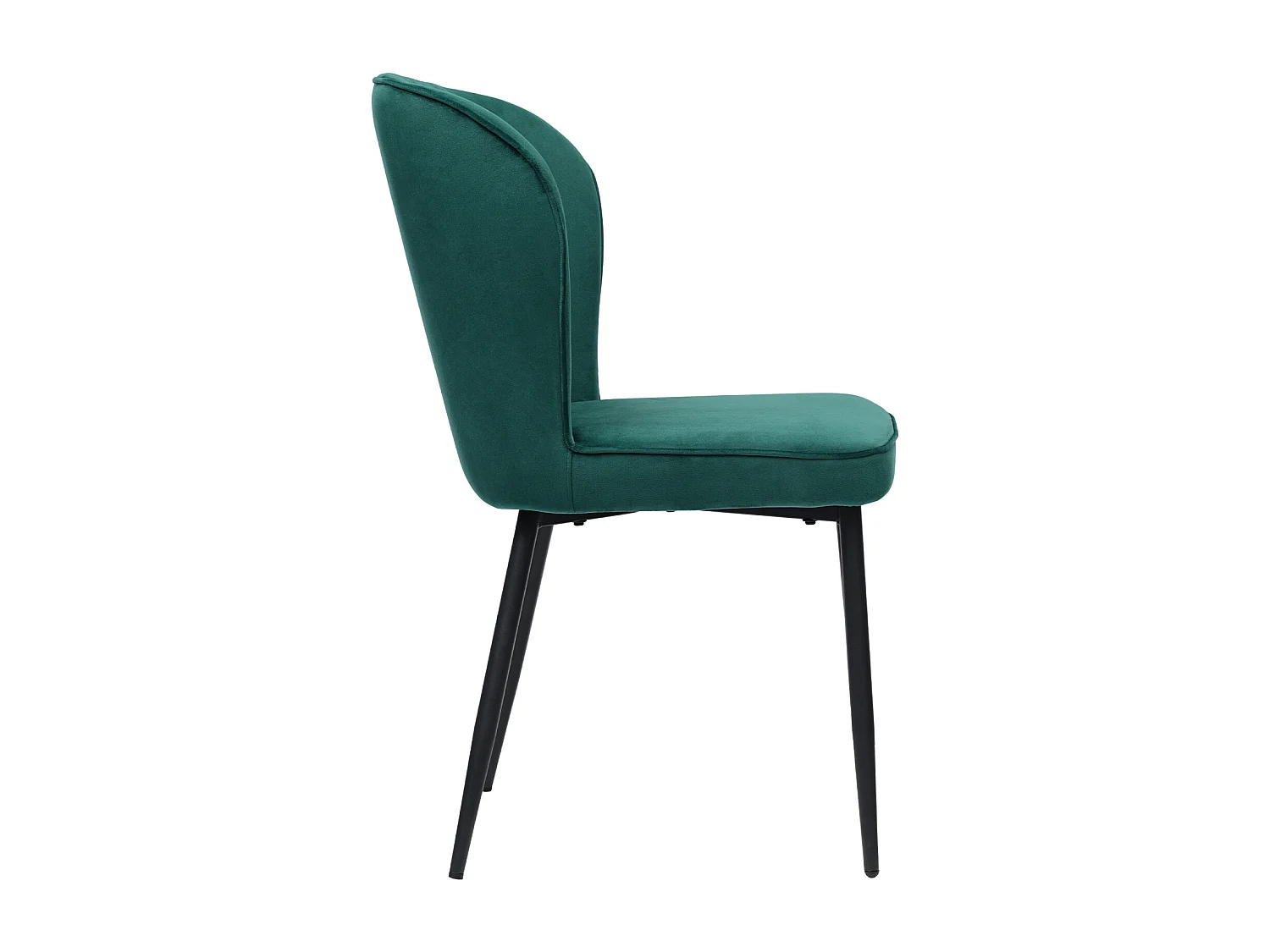 Ensemble de 4 chaises de salle à manger, vert foncé, design de chaise rembourrée avec dossier, velours, structure en métal