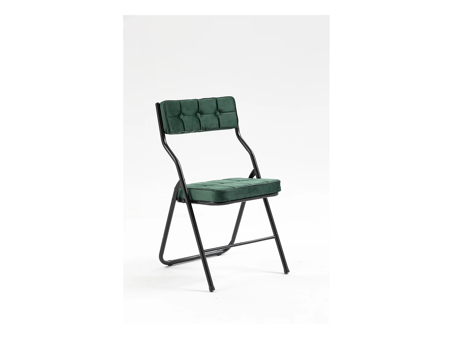 Lot de 2 chaises pliantes, chaises de salle à manger pliantes avec coussin, portables, pour invités, cuisine, bureau, vert