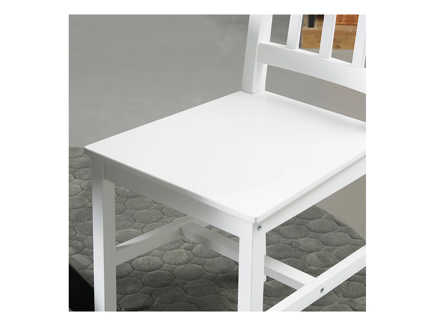 Juego de 6 sillas modernas, con pata inclinada y pies ajustables, gris+azul marino