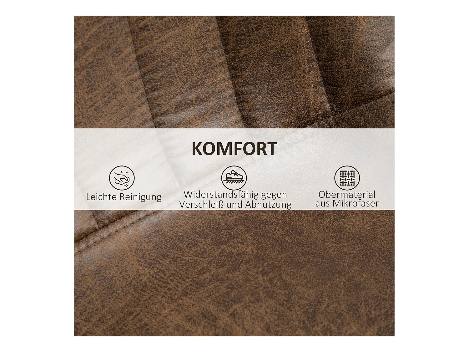 Barhocker 2er-Set, Küchenhocker höhenverstellbar mit Fußstützen, Drehstuhl, Braun Polyester