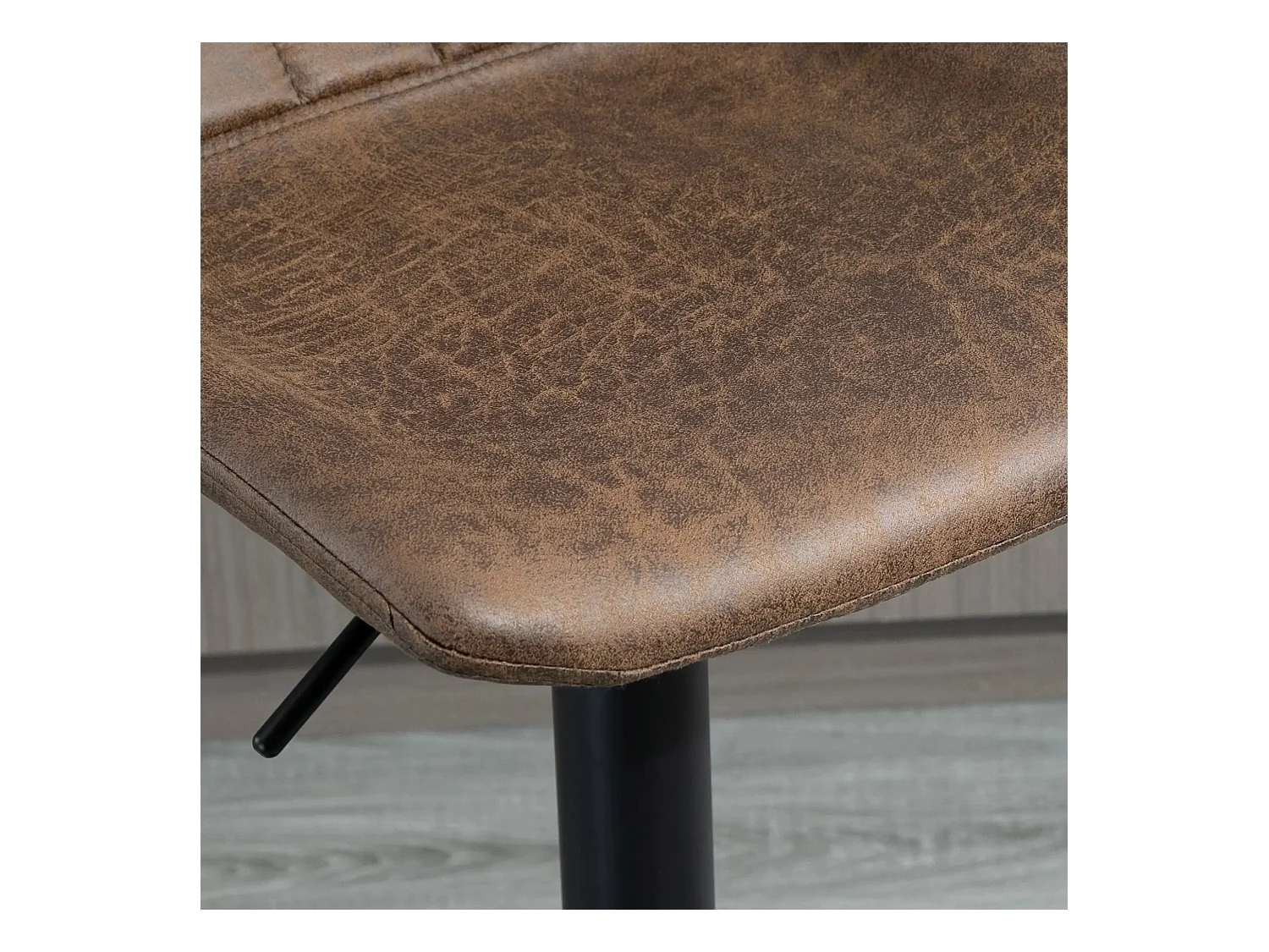 Barhocker 2er-Set, Küchenhocker höhenverstellbar mit Fußstützen, Drehstuhl, Braun Polyester