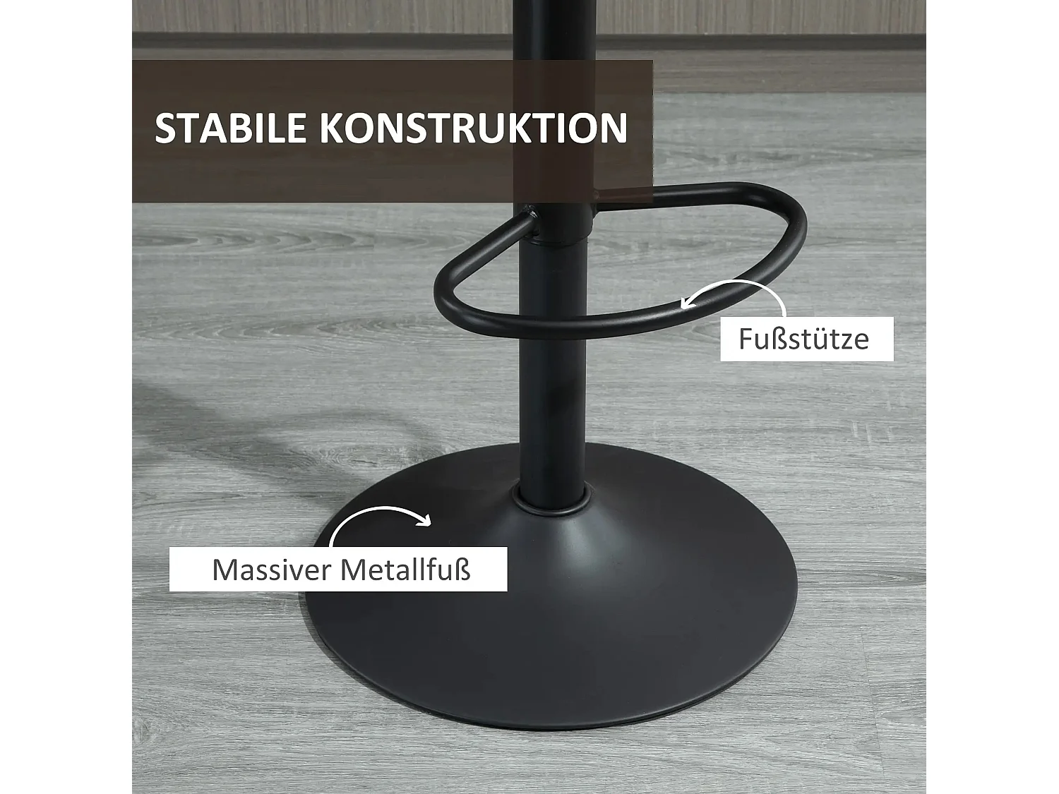 Lot de 2 tabourets de bar, tabouret de cuisine réglable en hauteur avec repose-pieds, chaise pivotante, polyester marron