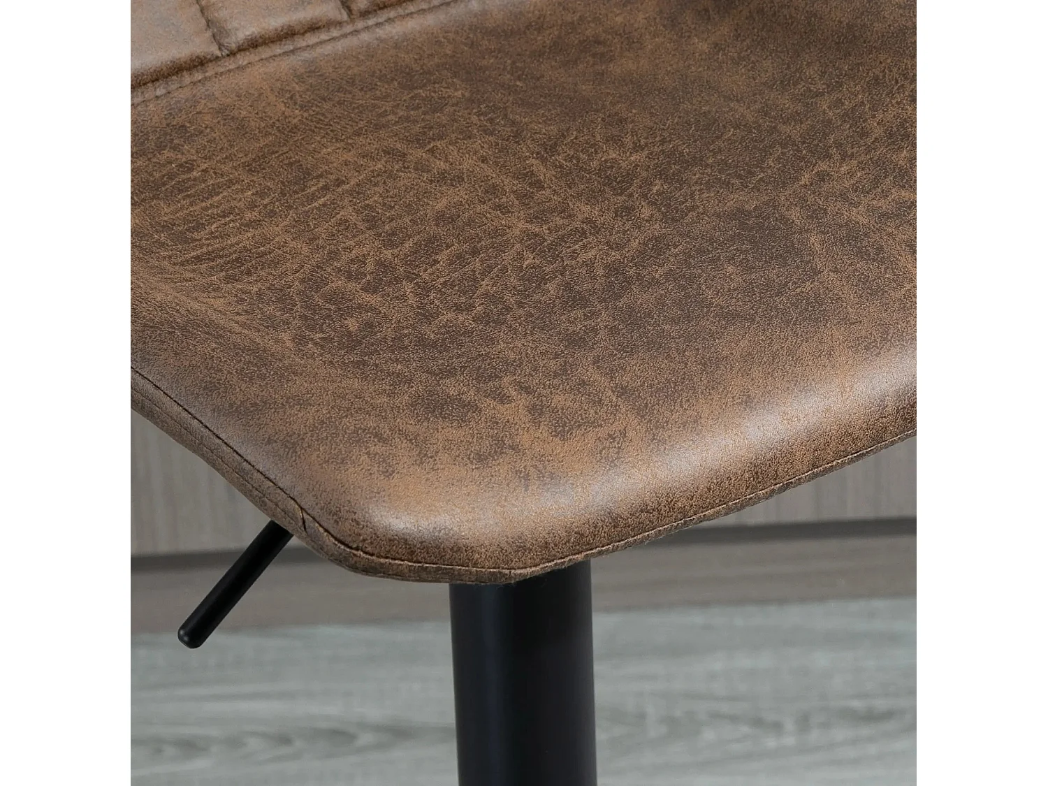 Lot de 2 tabourets de bar, tabouret de cuisine réglable en hauteur avec repose-pieds, chaise pivotante, polyester marron