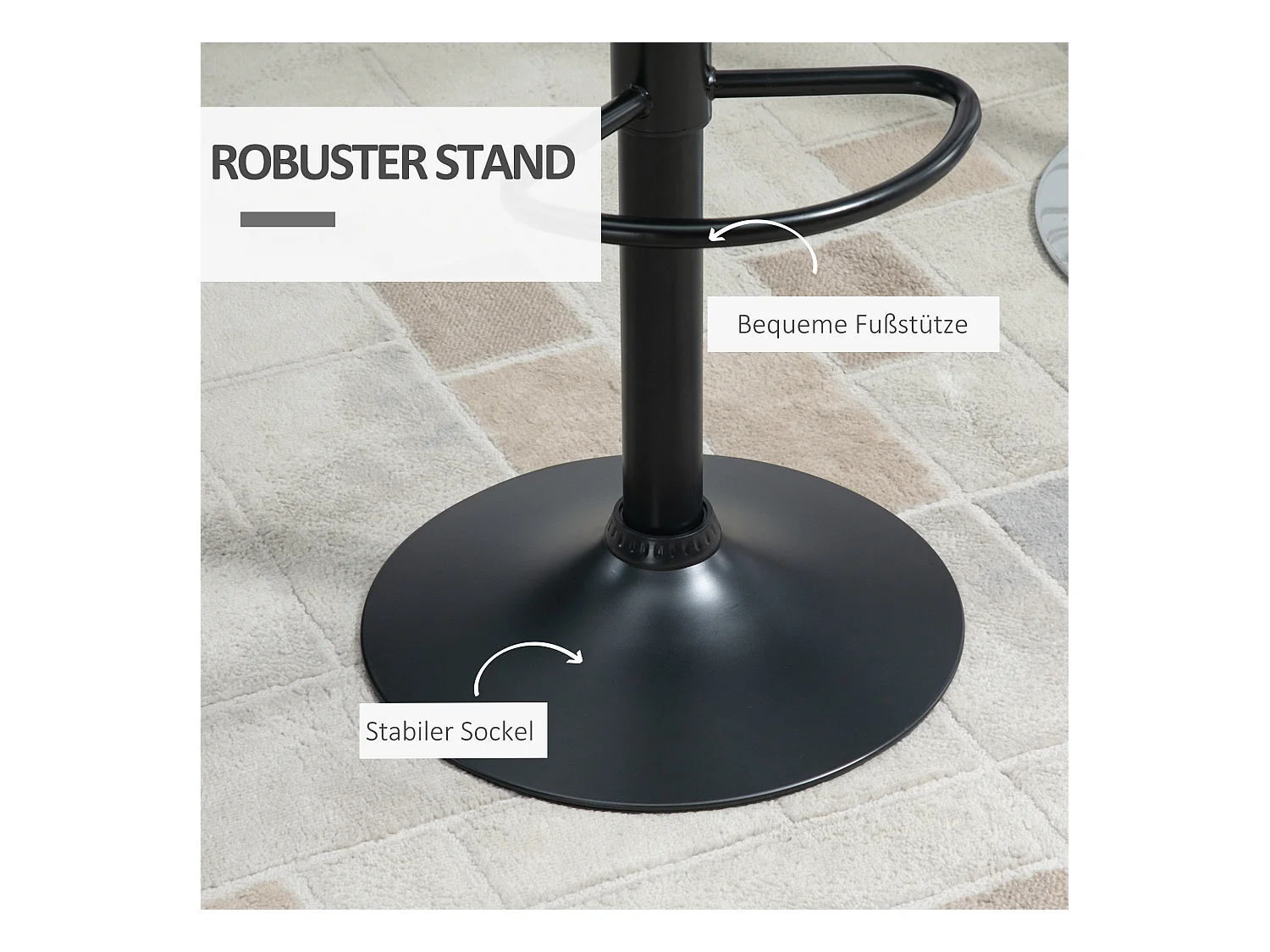 Set di 2 sgabelli da bar, design retrò, altezza regolabile, girevole a 360°, pelle nera