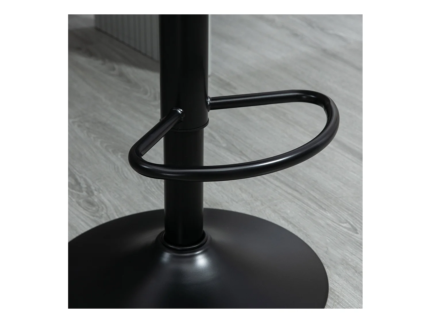 Barhocker 2er-Set, Höhenverstellbare Tresenhocker, Kunstleder, Bistrohocker mit Fußring, Stahl, Braun