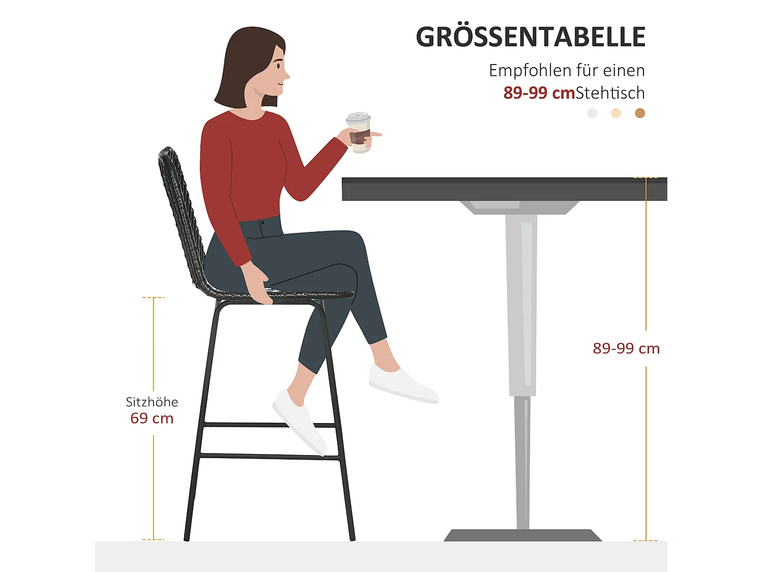 Lot de 2 tabourets de bar, tabouret de bistrot avec repose-pieds, chaise de bar, pieds en acier, noir