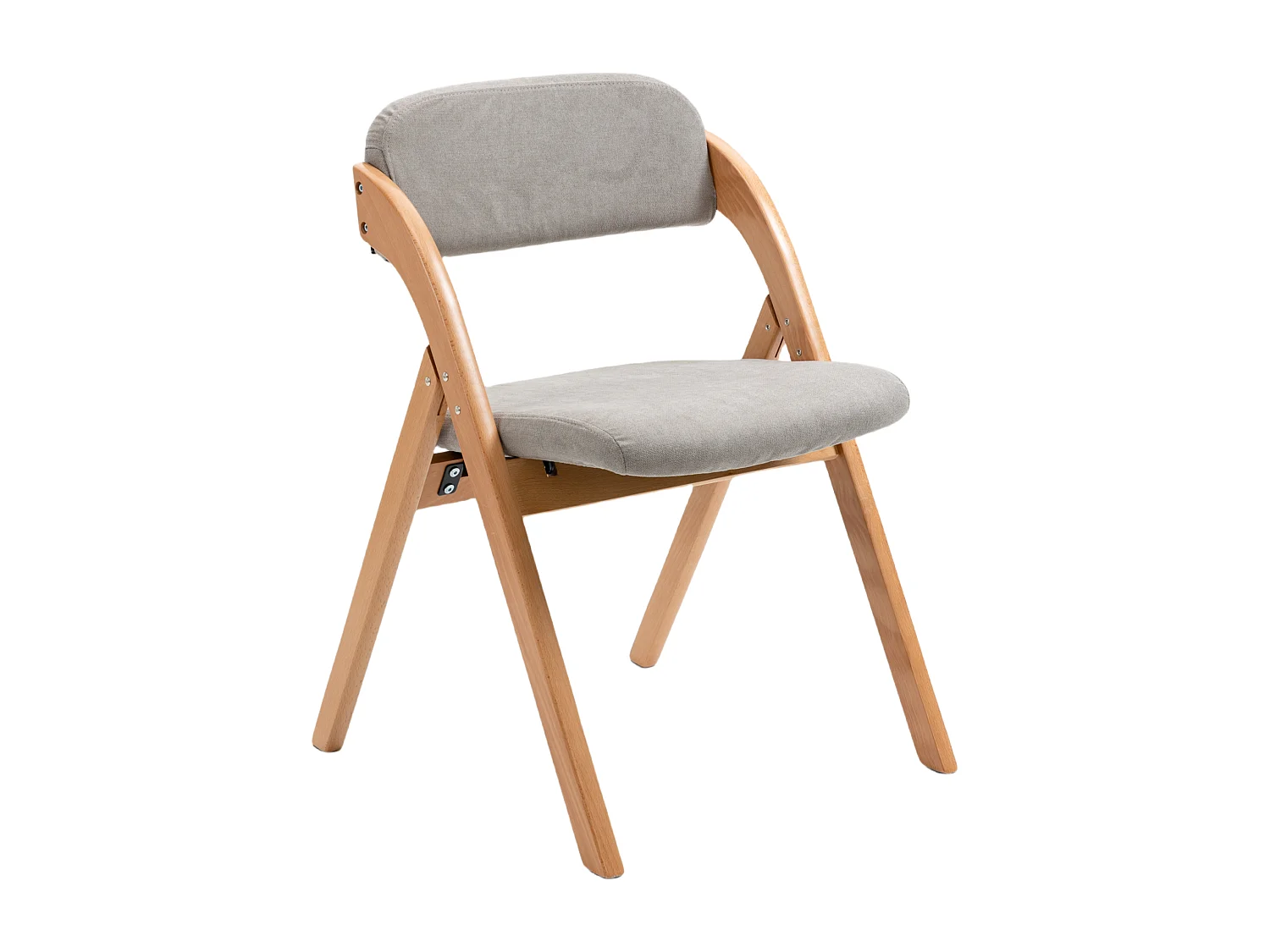 Chaises pliantes avec assise rembourrée, lot de 2, chaises de salle à manger empilables en bois, housse amovible, gris