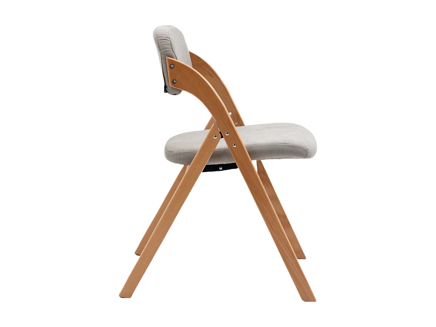 Chaises pliantes avec assise rembourrée, lot de 2, chaises de salle à manger empilables en bois, housse amovible, gris