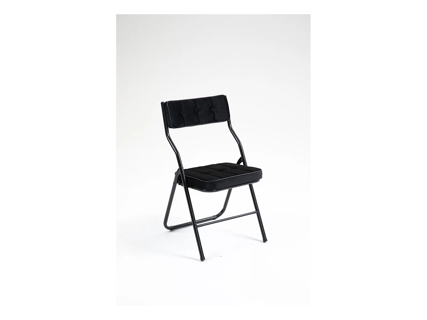 Lot de 2 chaises pliantes, chaises de salle à manger pliantes avec coussin, portables, pour invités, cuisine, bureau, noir