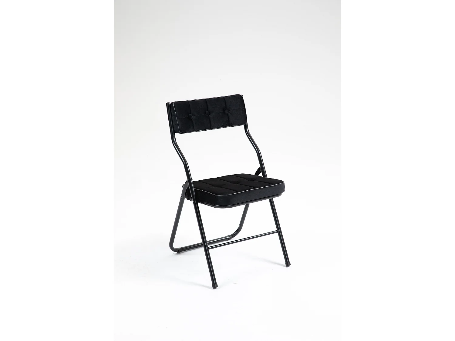 Opvouwbare stoelenset van 2, opvouwbare eetkamerstoelen met kussen, draagbaar, voor gasten, keuken en kantoor, zwart