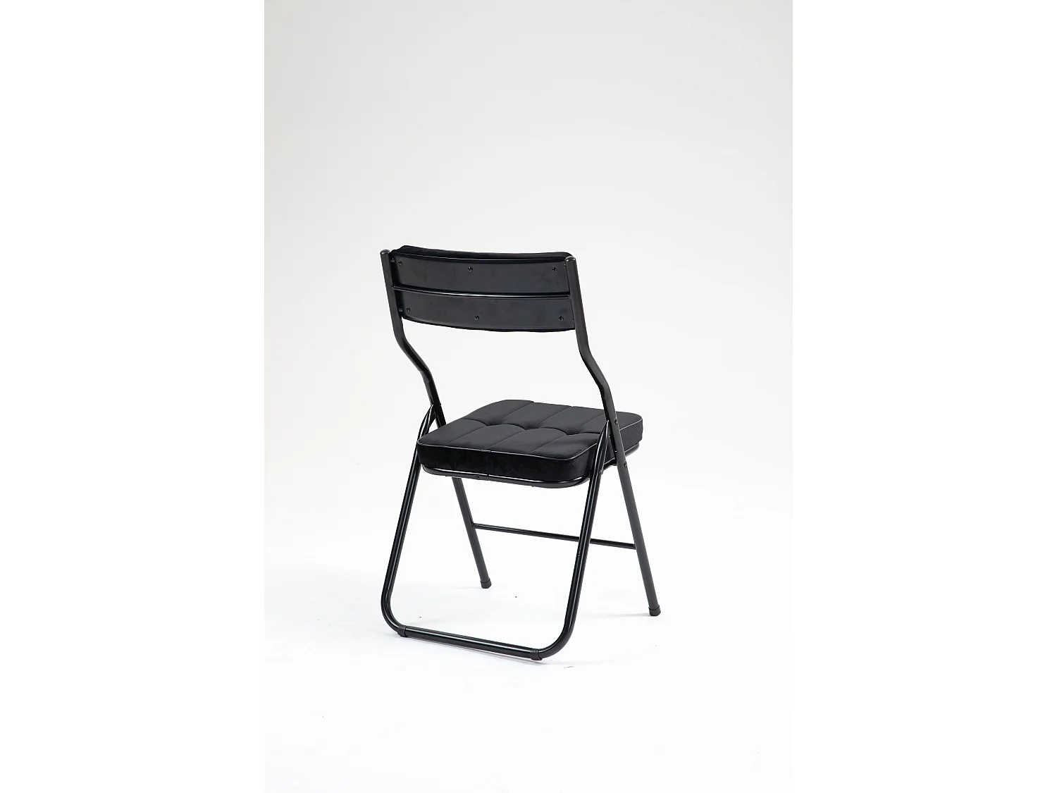 Opvouwbare stoelenset van 2, opvouwbare eetkamerstoelen met kussen, draagbaar, voor gasten, keuken en kantoor, zwart